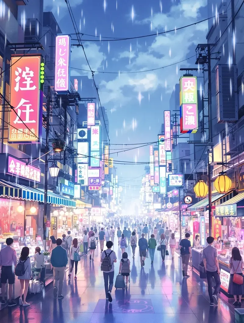 赛博霓虹夜市
